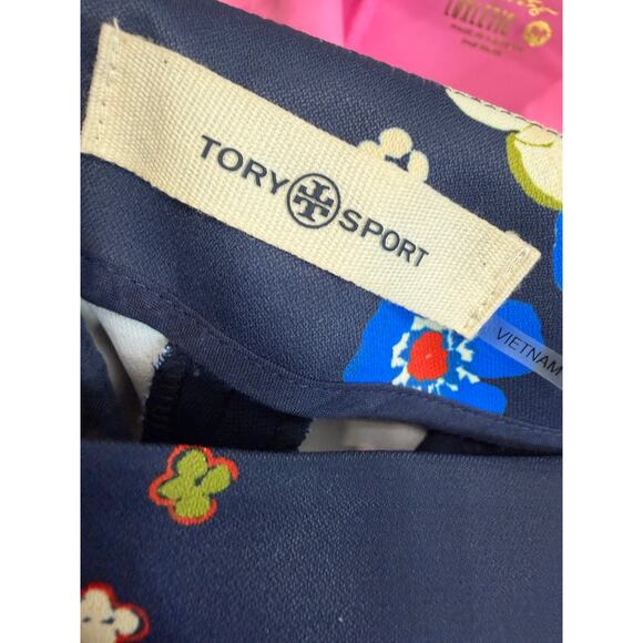 Tory Burch Sport Women’s Printed Tech Twill Golf Skort Navy Pansy Bouquet Sz S - Picture 9 of 12